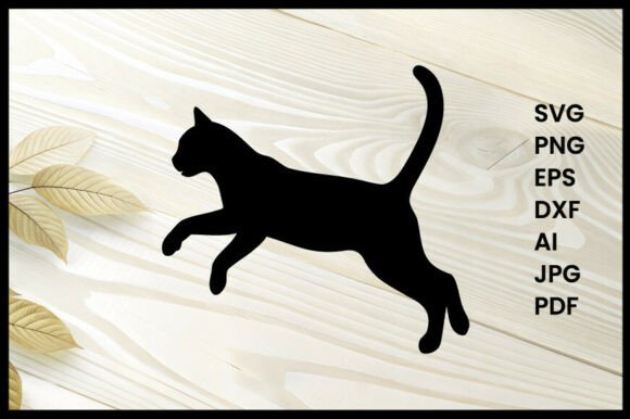 Cat Jumping Silhouette Vector