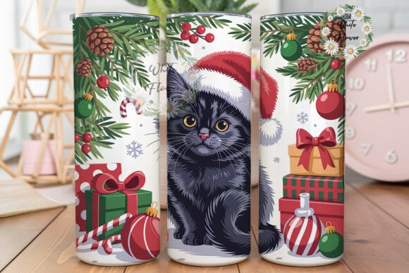 Christmas Cat 20oz Tumbler Wrap