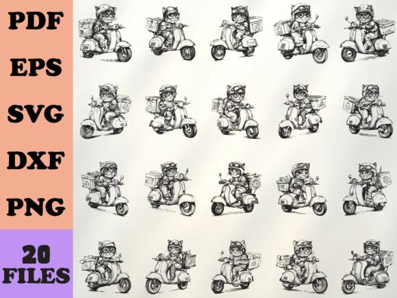 Cool Cat Rider on Classic Motorcycle