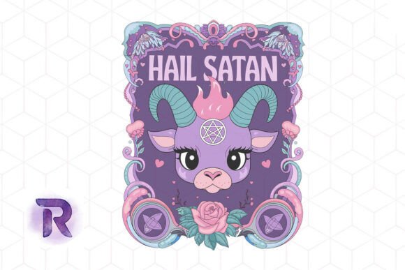 Cute Occult Kitten Baphomet PNG