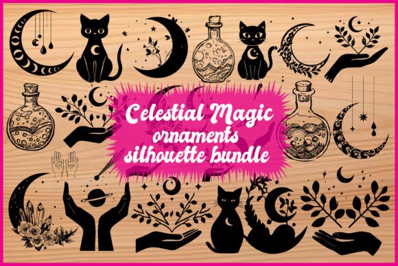 Enchanted Moon Cat with Magic Hand