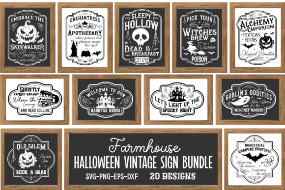 Farmhouse Halloween Sign SVG Bundle