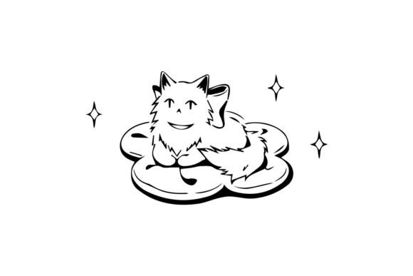 Hand Drawn Cute Cat Illustration Art