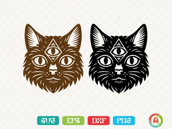Mystic Third-Eye Cat Vector