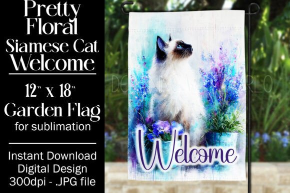 Siamese Cat Garden Flag Sublimation, F4