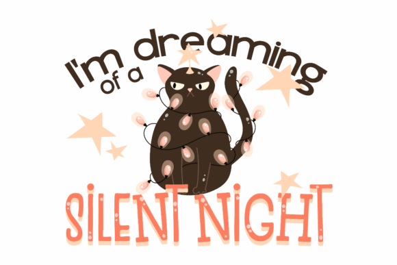 Silent Night Dream, Christmas Lights Cat