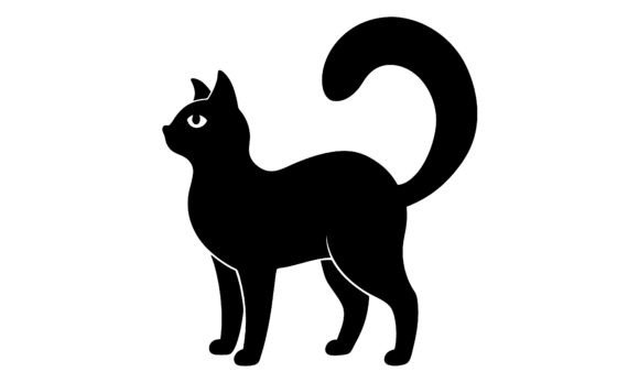 Silhouette of a Black Cat Vector