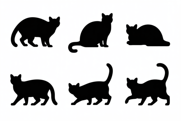 Silhouette of Cat Poses