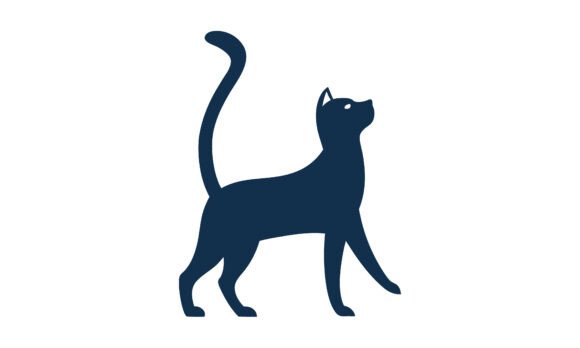 Silhouette of Curious Upward Looking Cat